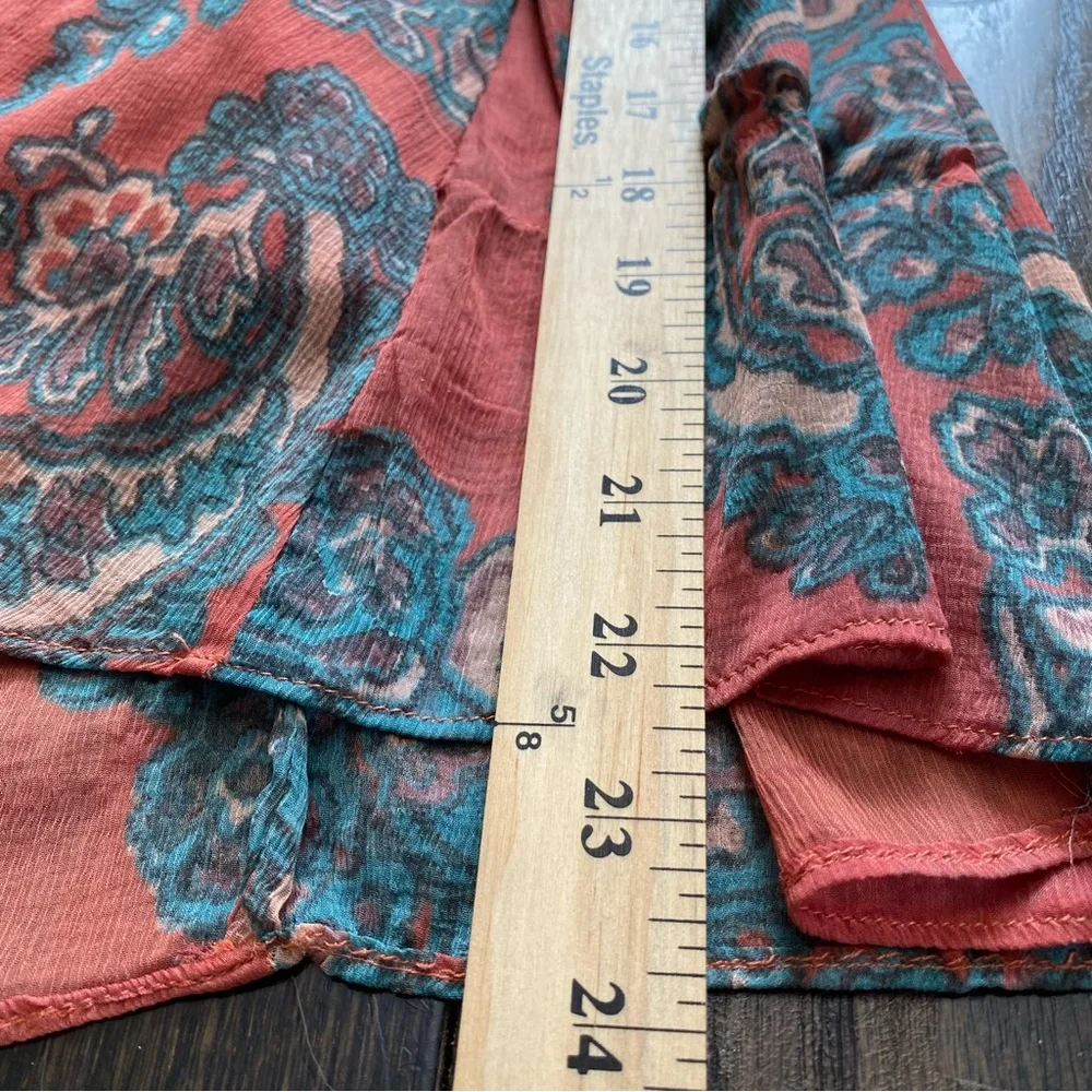Free People Forget Me Not Moonstruck Mini‎ Dress Paisley Print Size M Red